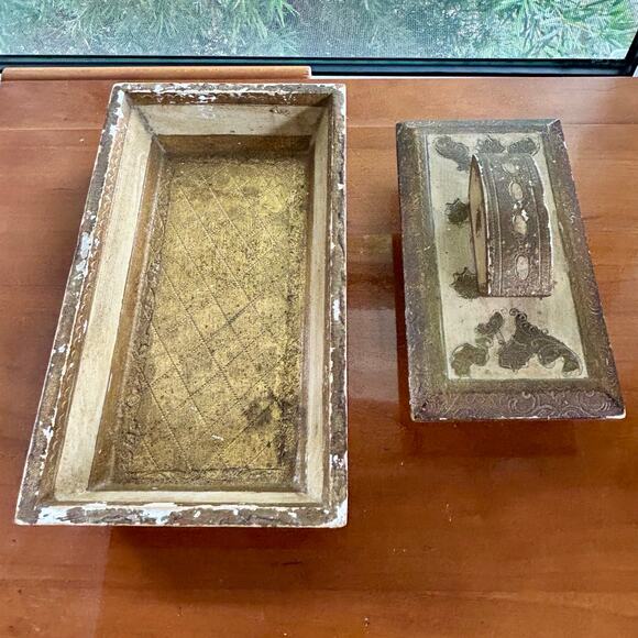 Vintage Florentine Gilt Rocking Blotter & Pen Tray – Italy - Picture 7 of 16